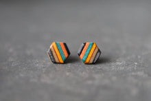 Load image into Gallery viewer, Skateboard Earring Small Stud - Hexagon

