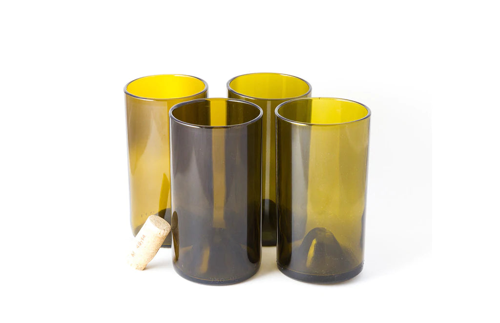 Repurposed Wine Punts Glassware- Amber