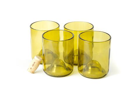 Repurposed Wine Punt Glassware- Olive