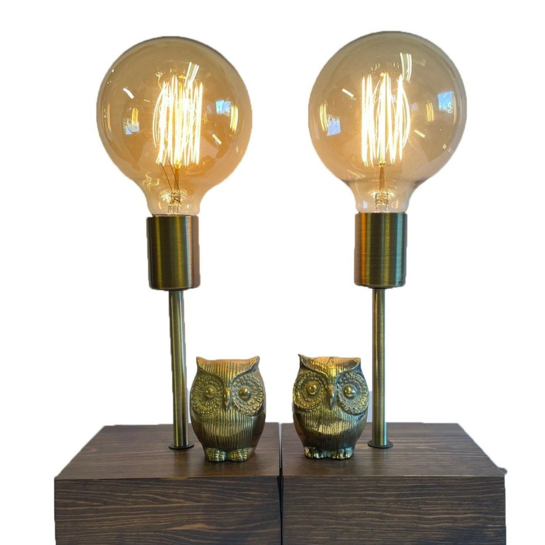 Owl Mirrored Pair (2) Touch Lamps, Tall