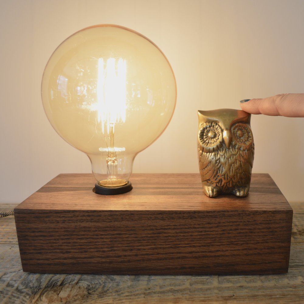 Vintage Brass Owl Touch Lamp