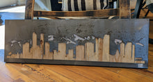 Load image into Gallery viewer, Denver Skyline Wall Art, Steel &amp; Reclaimed Wood
